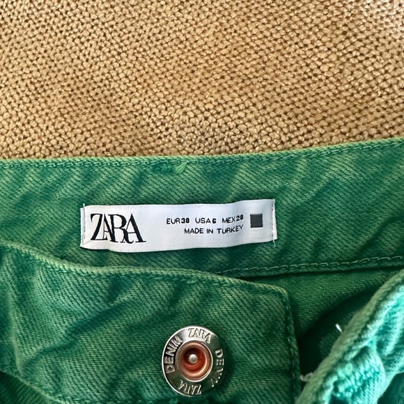 Zara Green Denim Jeans - Size US 6 - Picture 3 of 3